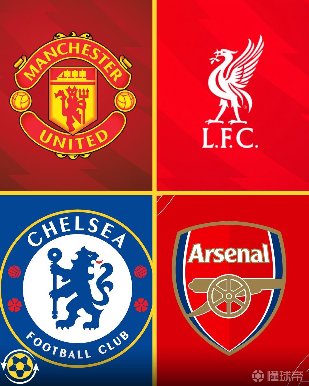 美洲地區(qū)支持度最高的英超俱樂(lè)部排名：1?? 曼聯(lián)...