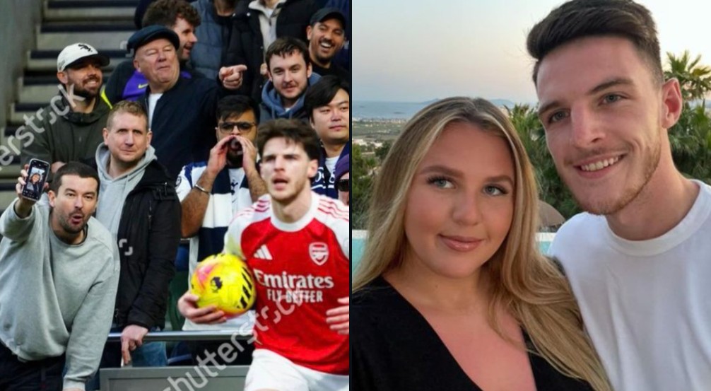 低劣至極，一熱刺球迷在北倫敦德比拿賴斯妻子的照片對他辱罵