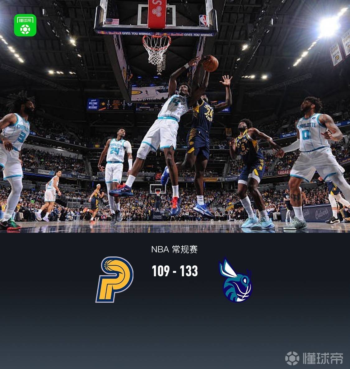 黃蜂133-109大勝步行者，布蘭登-米勒33+7+4，克努佩爾28分