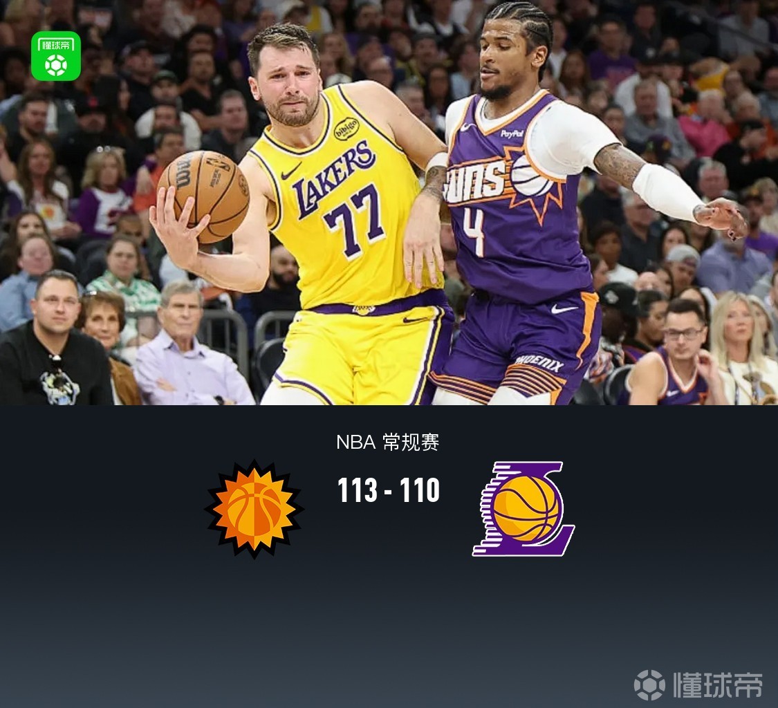 湖人110-113惜敗太陽 東契奇空砍41+8+8