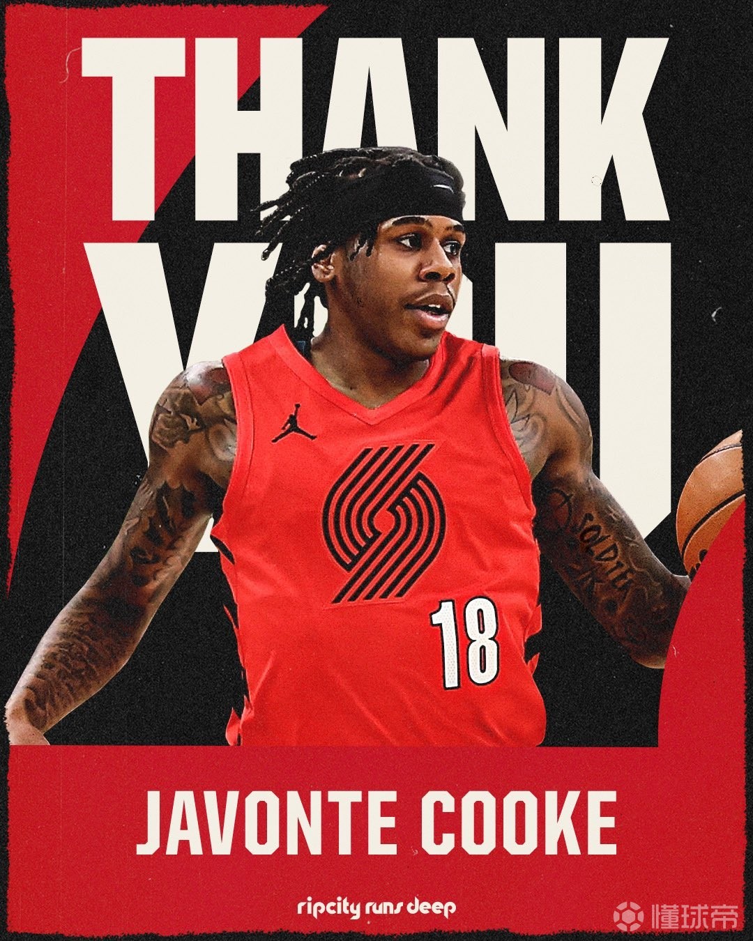 官方：開拓者裁掉賈馮特-庫克；球員投籃命中率僅22%